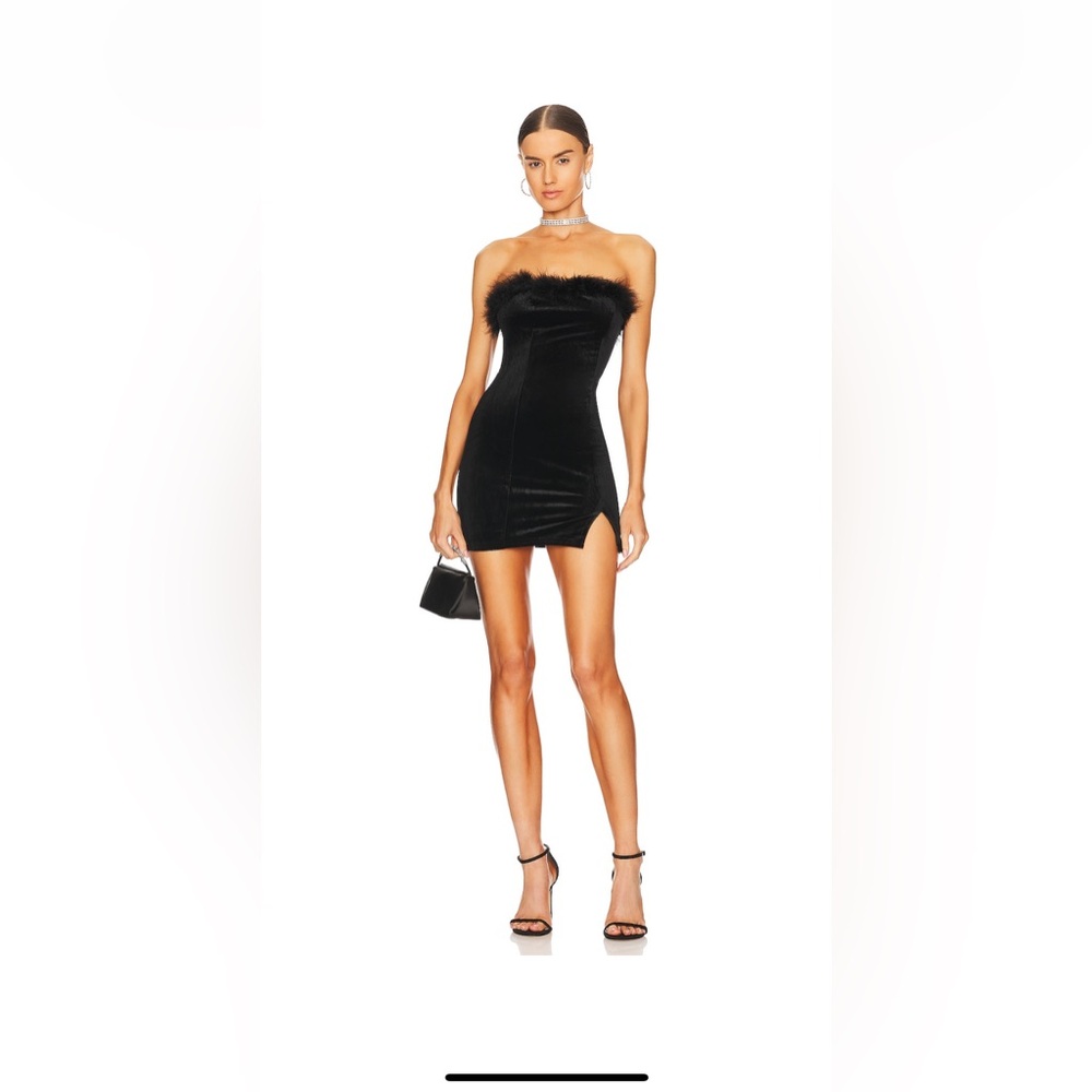 Symone Feather minidress in black